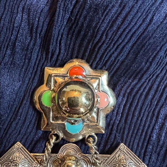 Vintage Dangling Multi-Section Brooch – Enamel Accents. 1970s to 1980s. - Picture 2 of 8